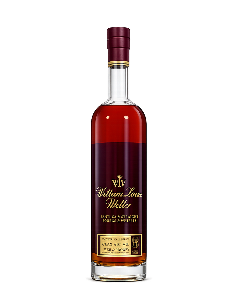 William Larue Weller barrel-proof Kentucky straight bourbon whiskey bottle